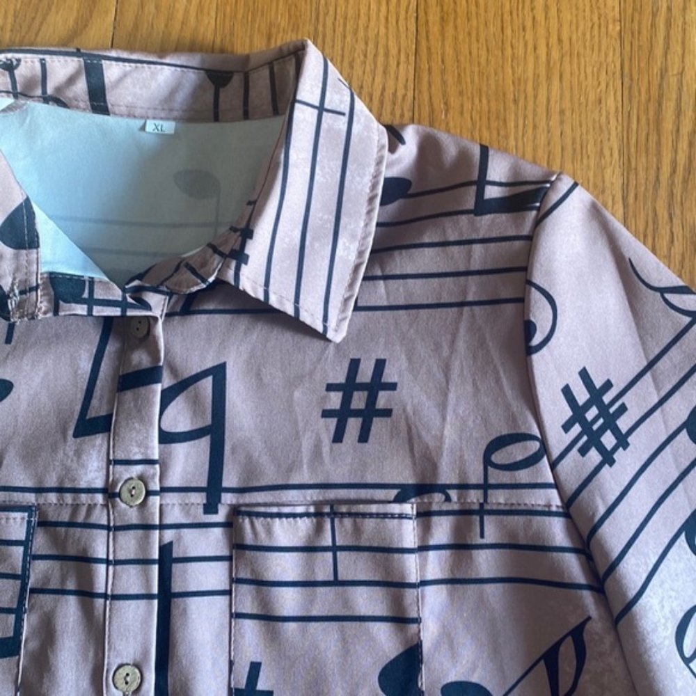 Tunic length musical notes top